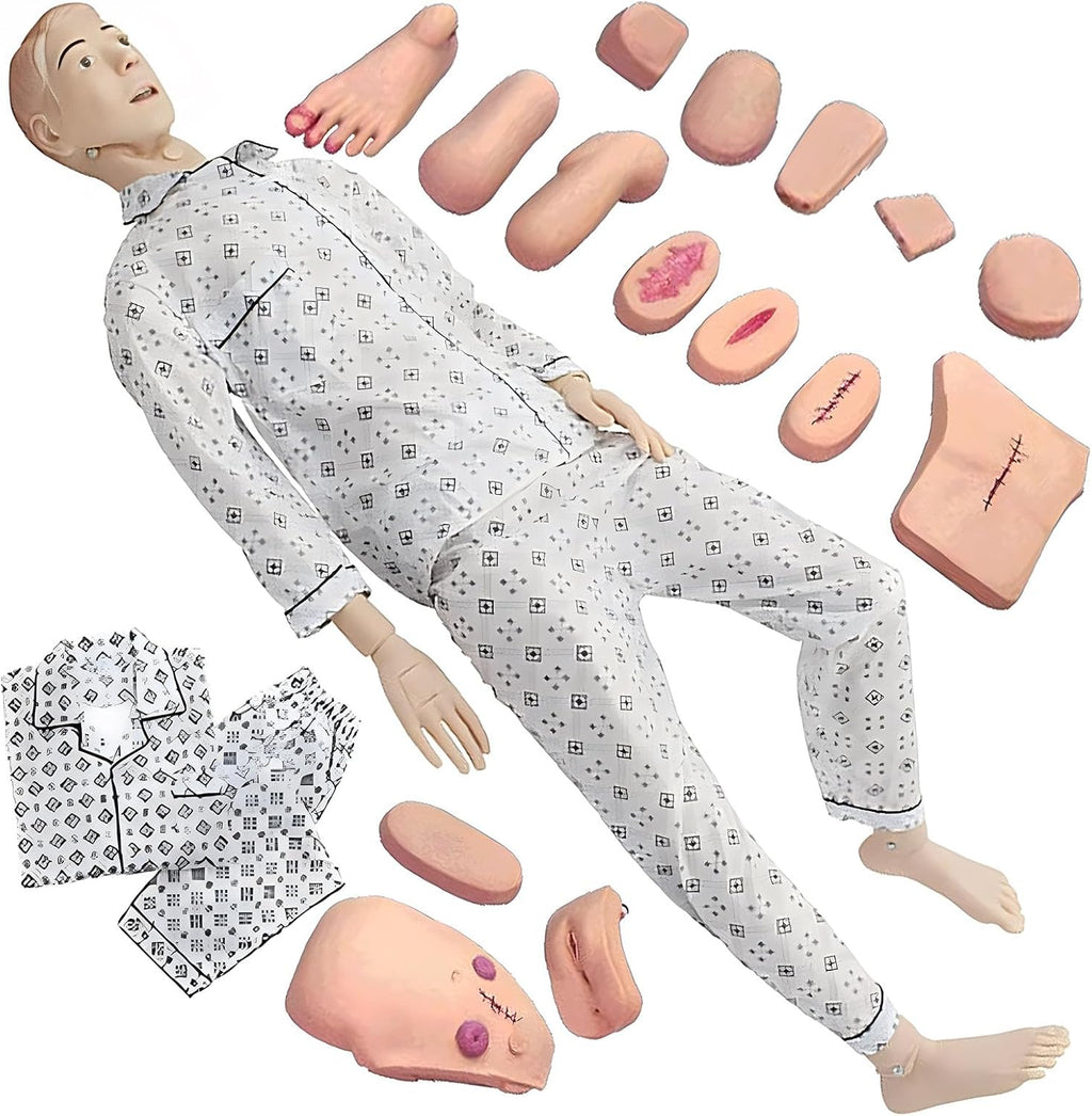 Patient Care Manikin Training 5.57FT Life Size, Anatomical Human Model Training CPR Simulator Basic, Full Body Training Mannequin, for Students Nursing Education Teaching Medical Training Skills
