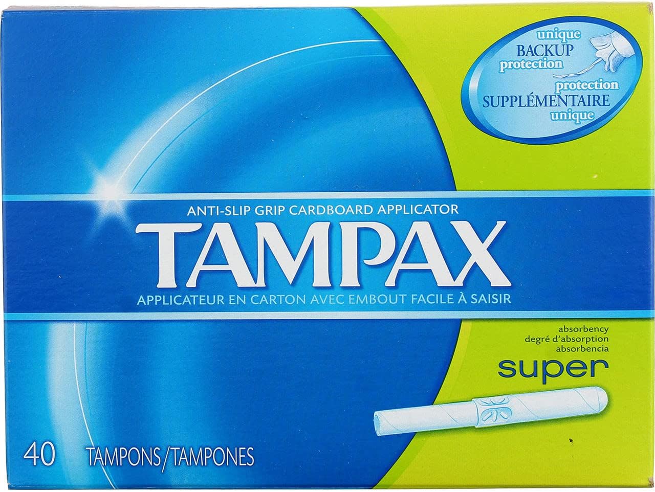 Tampax Cardboard Applicator Tampons, Super Absorbency 40 ea (Pack of 4)