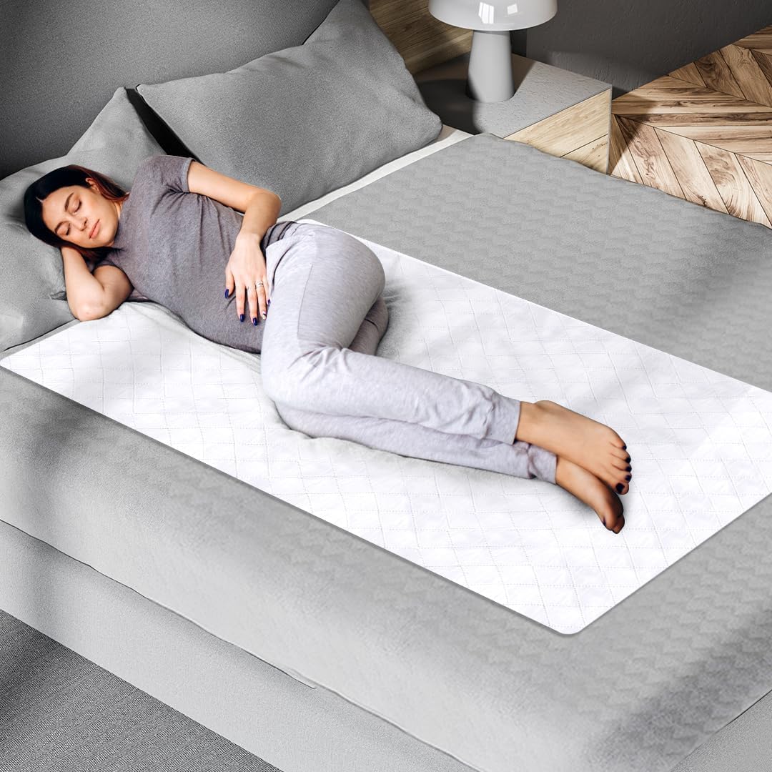 Epica Bed Pads Washable Waterproof - 34"x52" (2 Pack) Incontinence Bed Pads for Adults, Mattress pad to Protect Bed from Stains, Large Bed wetting Pads for Home & Hospital Use (500 Washes)