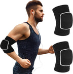 COMNICO Arm Brace Pads Elbow Protector Strap Pair, Breathable Anti-Collision Sponge Tendonitis Fitness Volleyball Basketball Tennis Golfers Knee Support Band for Kids Men Women Elderly(Black with white edges)