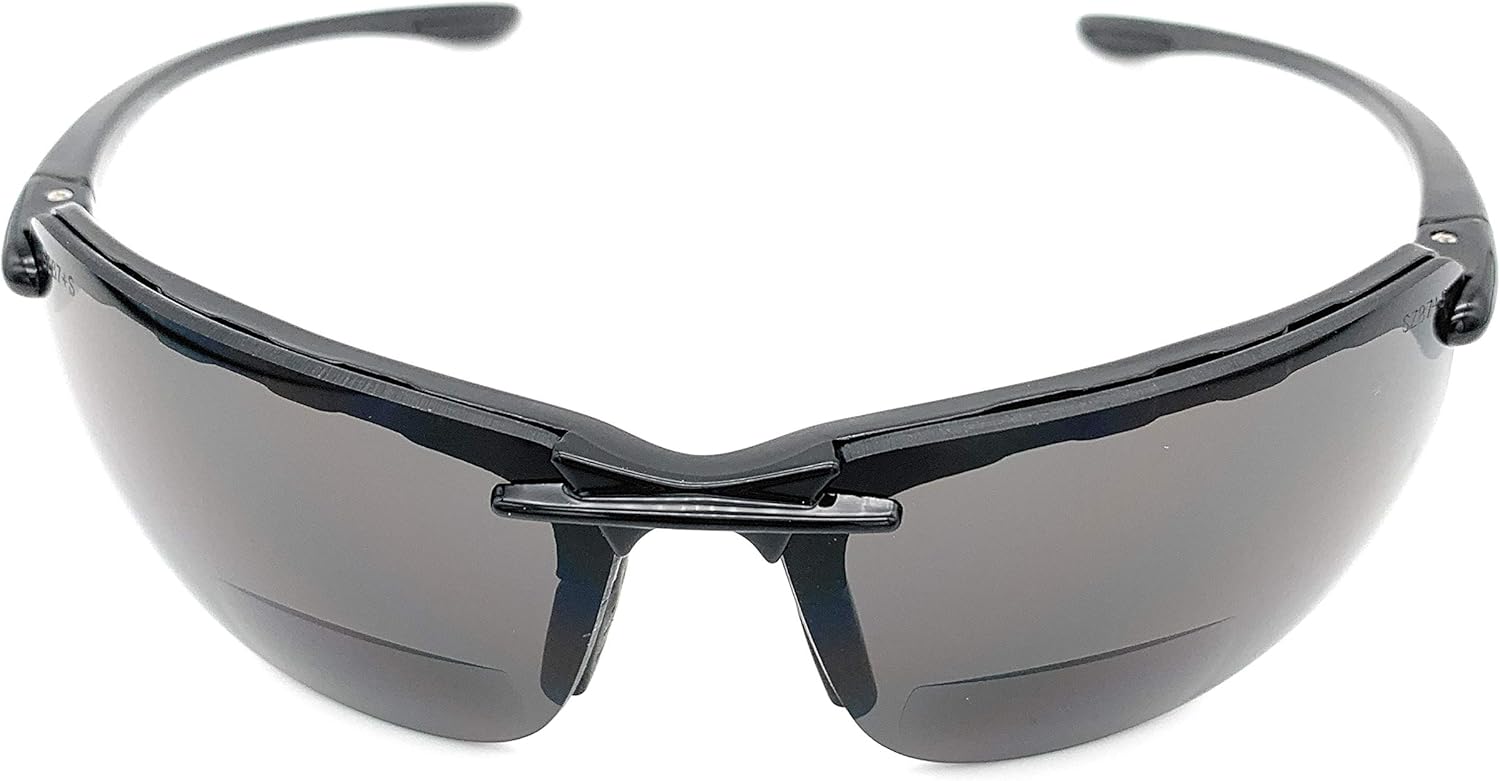 The Oakland Bifocal Sun Reader Sport and Wrap Around Reading Sunglasses, Unisex Rimless Safety Readers
