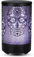 Skull Aromatherapy Diffuser, 100ML Essential Oil Diffuser Cool Mist Humidifier, with Remote Control Waterless Auto Off, for Bedroom, Office, Living Room (Black)