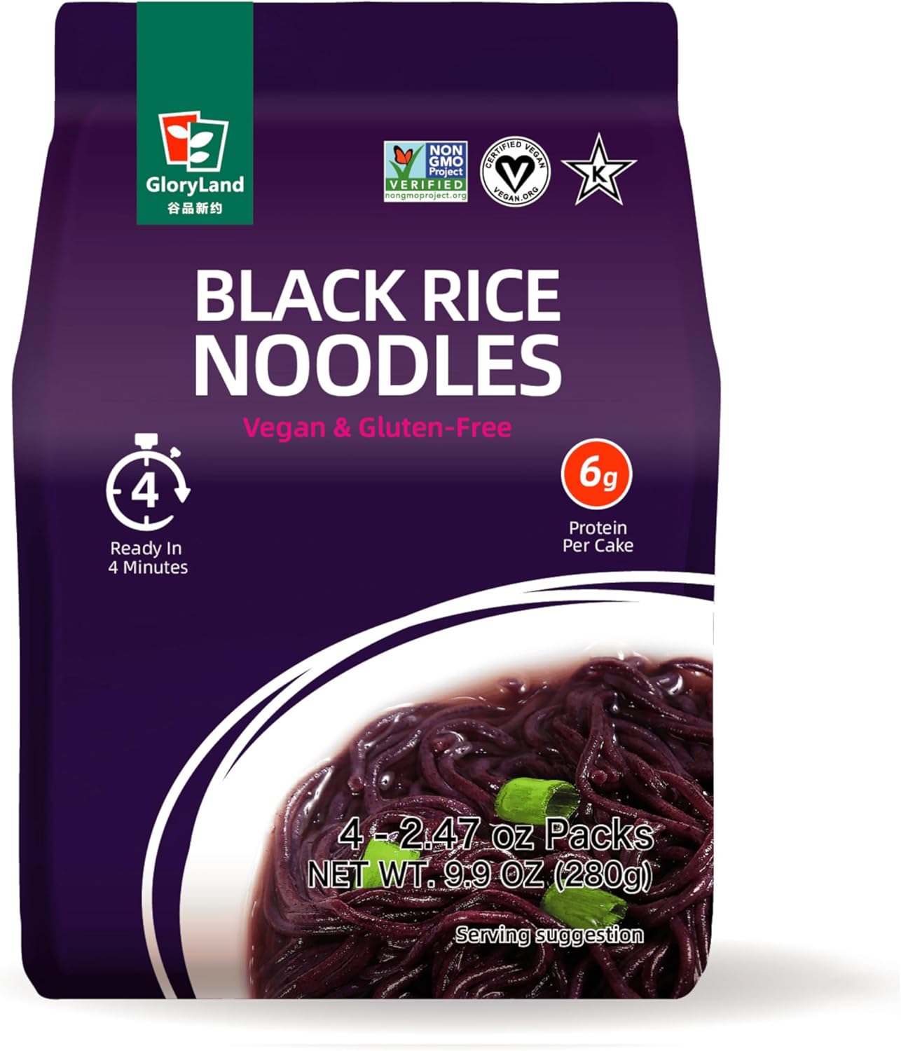 Gloryland Black Rice Noodles (10oz) - Pack of 6