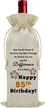 Sazuwu Happy 85th Birthday Gifts Wine Bag Birthday Gifts for Men 85 Years Old Inspirational Birthday Quotes Wine Accessories Gifts for Wine Lovers Born in 1939 Gifts for Turning 85