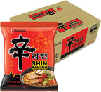 Nongshim Shin Ramyun Noodles, Spicy Korean Signature Instant Ramyun, Rich Beef Flavored Broth, Microwaveable, Korean Instant Noodles, 4.23 oz (Pack of 20), Packaging May Vary.