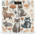 Woodland Raccoon Animals Scale for Body Weight LED Display Sturdy Tempered Glass Digital Bathroom Scale Anti-Slip Highly Accurate Digital Weighing Machine for People 400lb Capacity