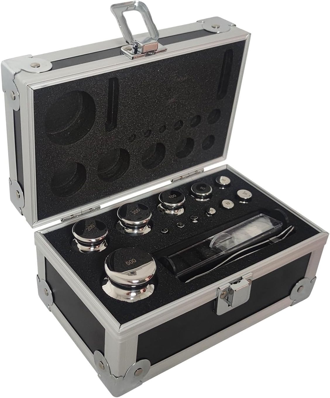 F1 Calibration Weight Kit, High Precision 1mg-500g Weights, 25 Pcs 304 Stainless Steel Weights with Aluminium Alloy Box for Lab Education