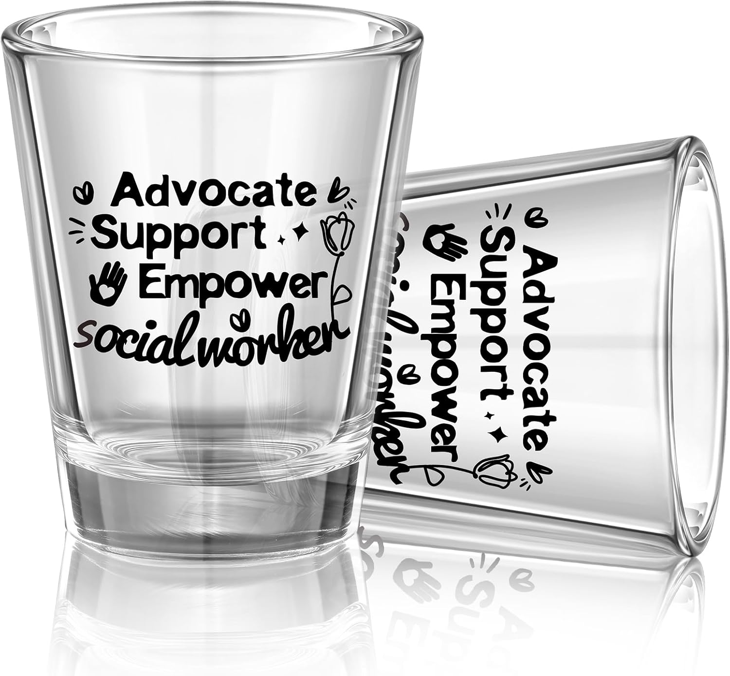 2 Pcs Social Worker Gift for Women Men Shot Glasses Bulk 2 oz Shot Glasses Gifts with Text Funny Social Worker Accessories Graduation Office Decor
