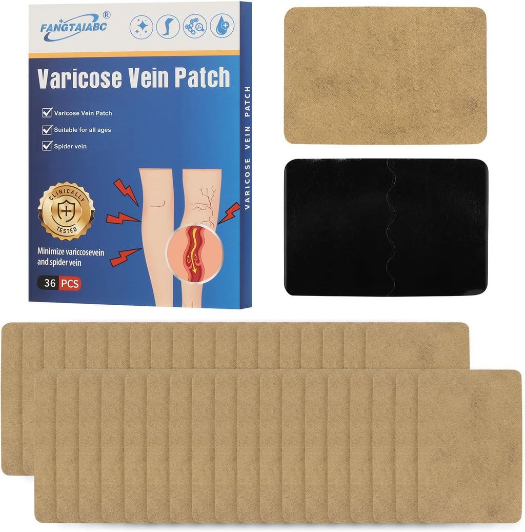 36PCS Varicose Veins Patch-Professional Relief for Varicose Veins in The Legs-Natural Improvement Spider Veins Patch- Strengthen Capillary Health and Improve Blood Circulation