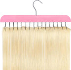 Hair Extension Holder & Hanger for Clip Ins - Weft Organizer Stand for Washing & Styling - Storage Rack Display Stand Accessories for Extensions (Pink)