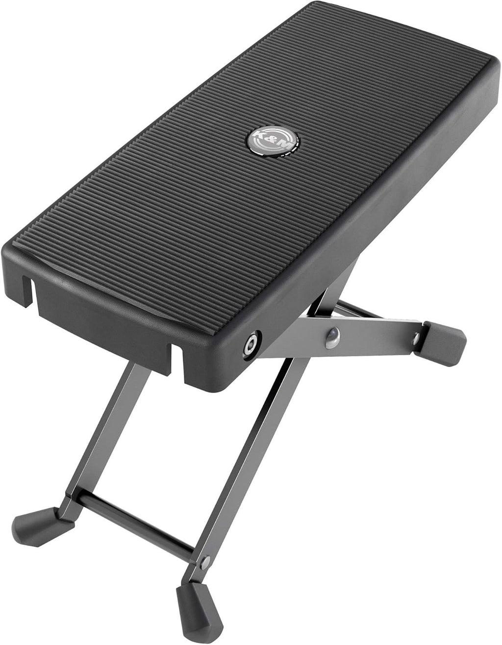 K&M Konig & Meyer 14670.014.55 Footrest | 6 Height Positions Sturdy Non-Skid Rubber Foot Pad for Classical, Acoustic, Electric Guitarists | Professional Grade for all Musicians - German Made - Black