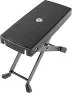 K&M Konig & Meyer 14670.014.55 Footrest | 6 Height Positions Sturdy Non-Skid Rubber Foot Pad for Classical, Acoustic, Electric Guitarists | Professional Grade for all Musicians - German Made - Black