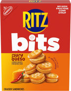 RITZ Bits Spicy Queso Cheese Sandwich Crackers, Snacks for Kids and Adults, Lunch Snacks, 8.8 oz