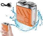 R-12 Luggage Electric Shaver, Beard Shaver Mini and Portable Suitcase Design, Electric Mini Razor Portable Electrics Shavers, USB Rechargeable One-Button Long Lasting for Home Travel (Orange)