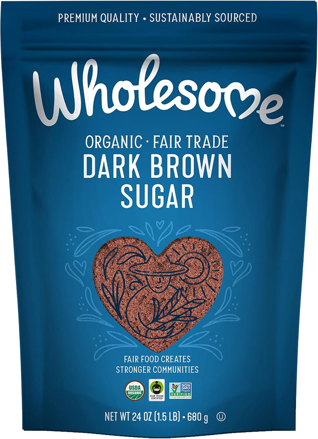 Wholesome Fair Trade Organic Dark Brown Sugar, 24oz, 6-Pack