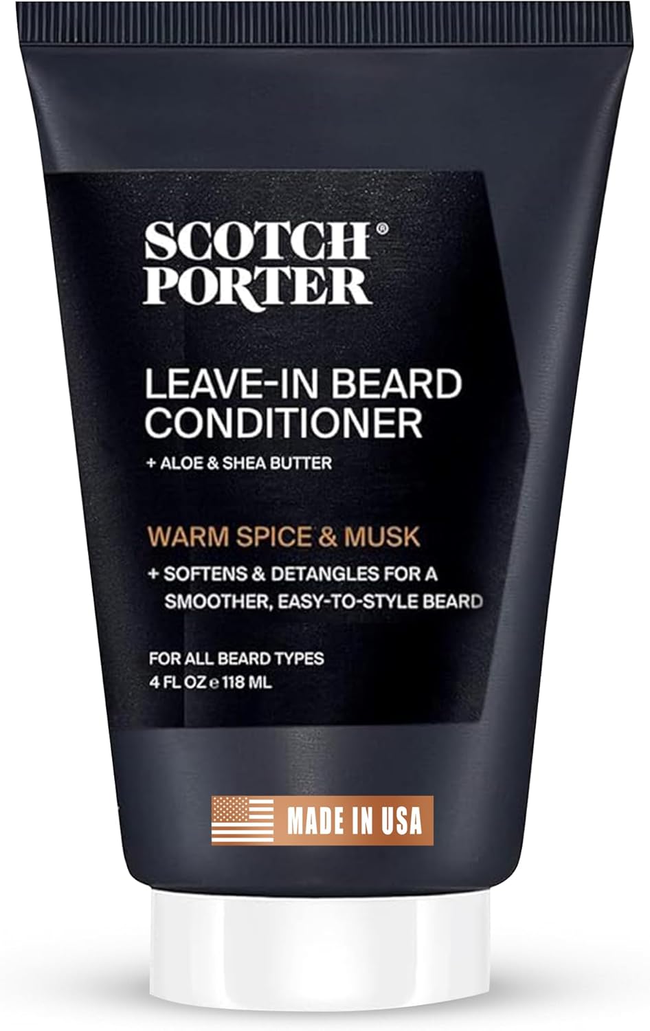 Scotch Porter Restorative Leave-In Beard Conditioner – Deep Conditioning Softener with Lightweight Feel, Reduces Frizz & Provides Long-lasting Hydration & Shine to Dull, Dry, Coarse Beards – 4 oz.