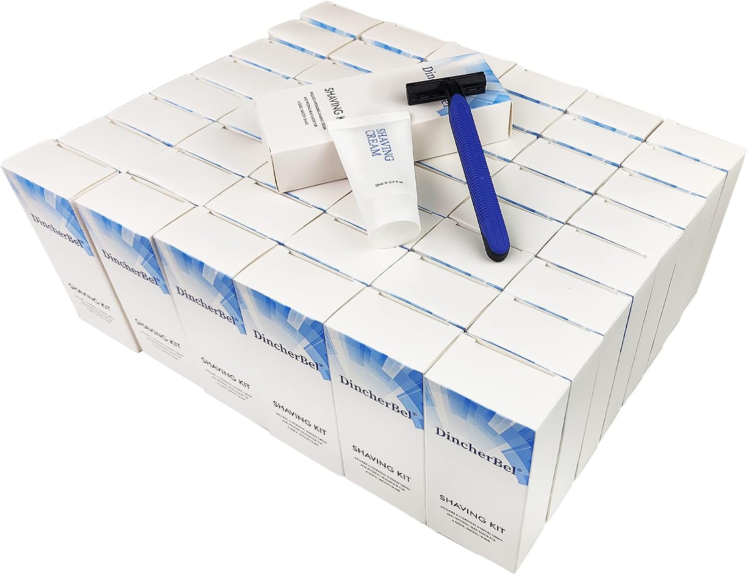Shave Kit in Bulk, Smooth Shave Disposable Razor and Cream(12g), Individually Wrapped Toiletries Amenities for Hotel, Airbnb, Homeless, Shelter, Camping and Travel (50 Pack)