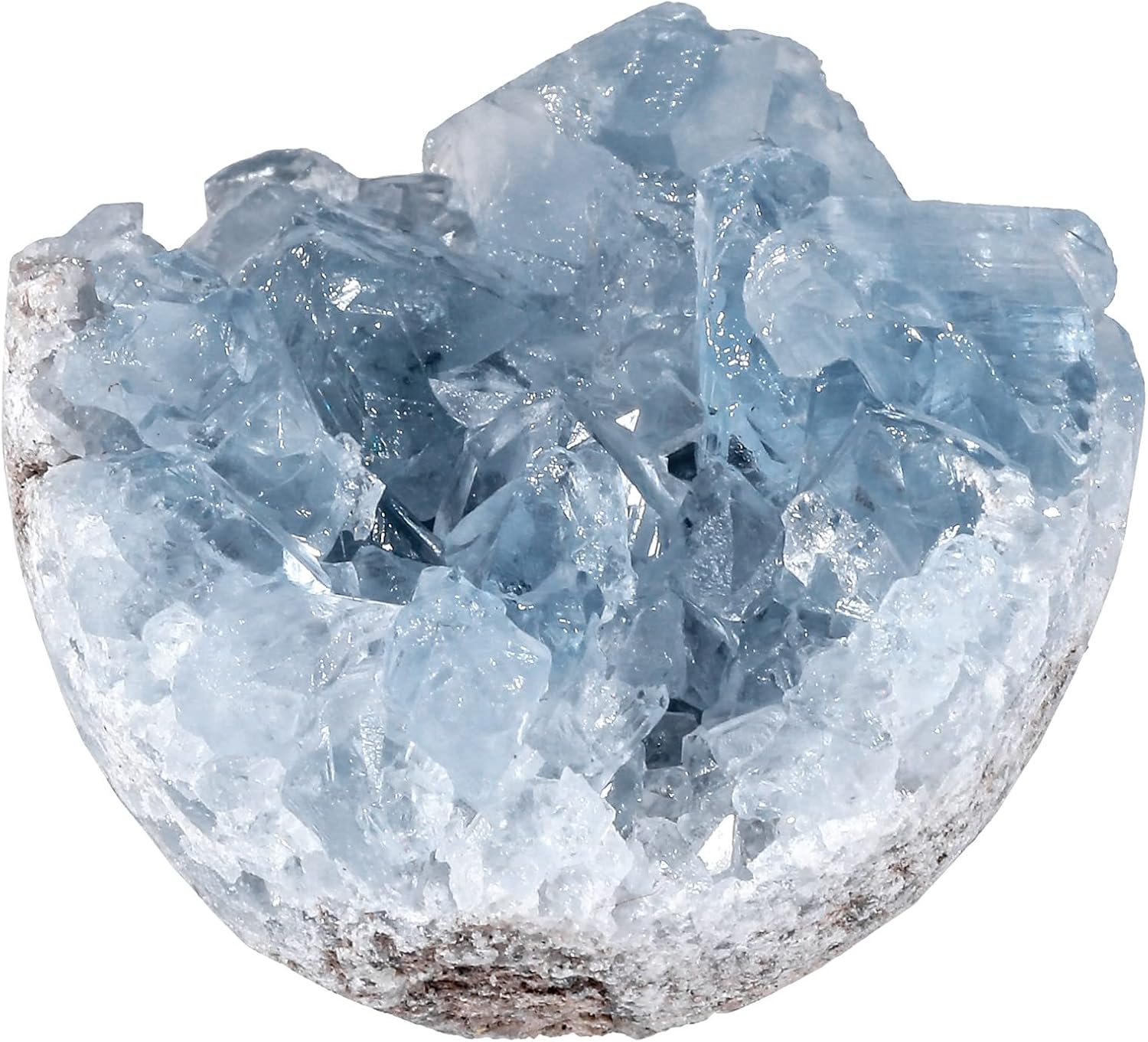 mookaitedecor Natural Celestite Crystal Geode Cluster Irregular Mineral Specimen Stone for Crystals Healing Reiki Home Decoration(10-49g)