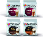 Tassimo 4 Latte Variety Bundle Costa Latte Original + Caramel, Carte Noire Latte Macchiato + Caramel