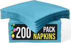 Party Solids Turquoise Paper Napkins Disposable Everyday 200 Pcs 2 Ply Turquoise Cocktail Napkins Paper Everyday For Parties & Party Supplies