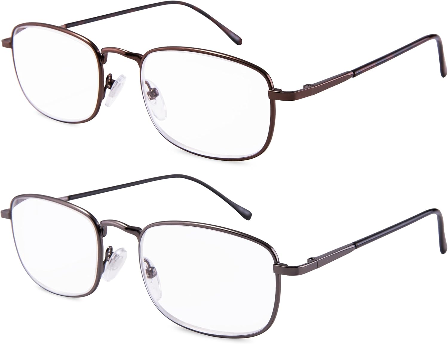 EYEGUARD 2 Pairs Spring Hinge Reading Glasses for Men Women Readers 1.00