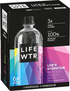 LIFEWTR Premium Purified Water, pH Balanced with Electrolytes, 100% recycled plastic bottles, 33.8 Fl Oz, 1L (Pack of 6)