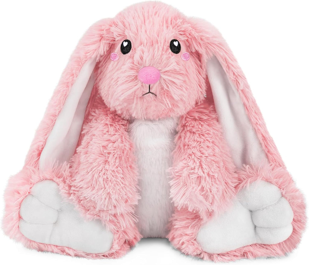 Bunny Microwavable Stuffed Animal – 1.5 lb Unscented Heating Pad Plush, Soft Cozy Bunny Toy for Relaxation and Comfort, Gift for Women, Girls, Adults & Kids by Happy Fuel, Pink