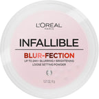 L'Oreal Paris Infallible Blur-fection Longwear Loose Setting Powder, Blurring Face Powder With Up to 24HRs of Wear, Brightening Light Pink, 1 Kit