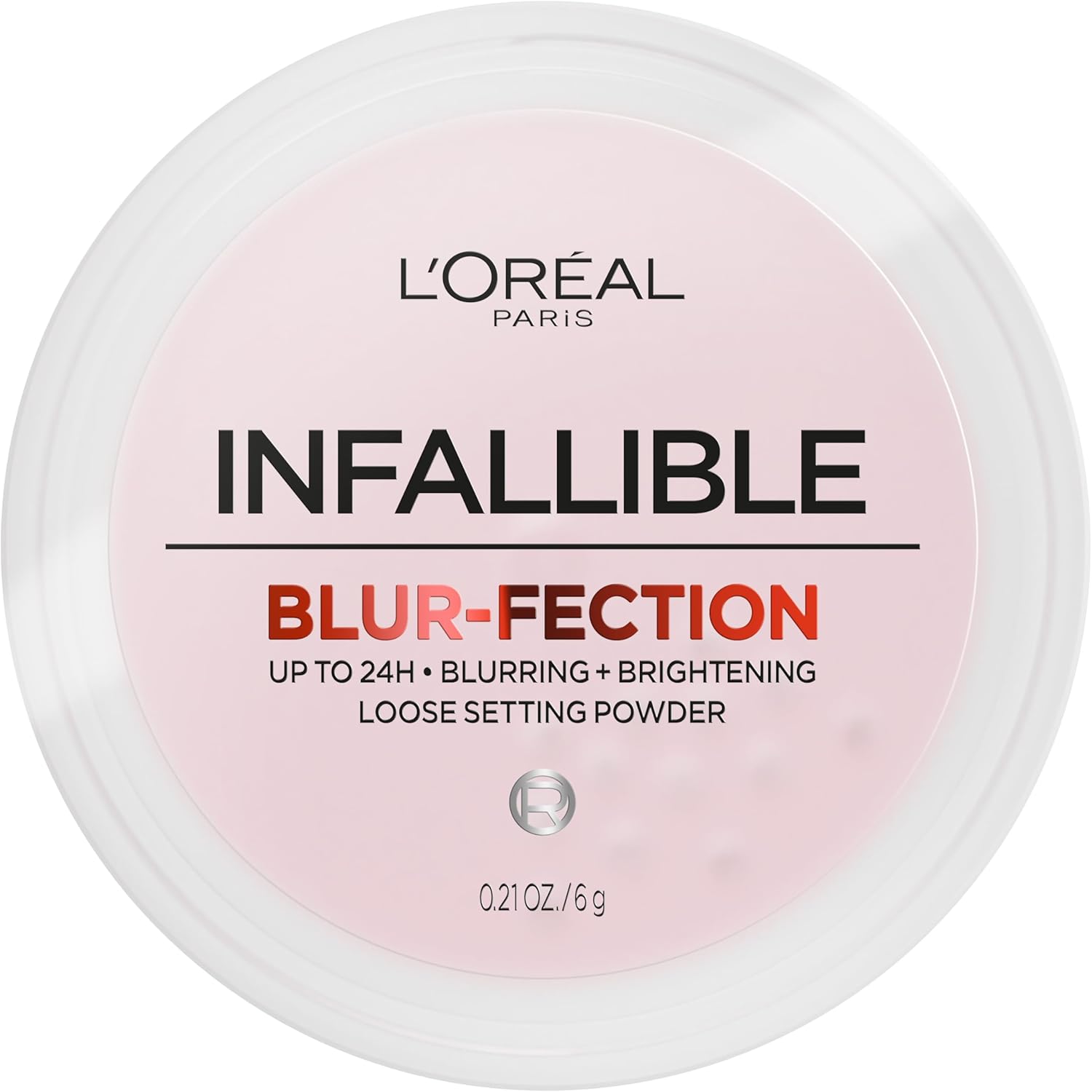 L'Oreal Paris Infallible Blur-fection Longwear Loose Setting Powder, Blurring Face Powder With Up to 24HRs of Wear, Brightening Light Pink, 1 Kit