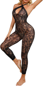 Buitifo Womens Fishnet Bodystocking Plus Size Crotchless Bodysuit Sexy Tights Soft Nightwear Lingerie