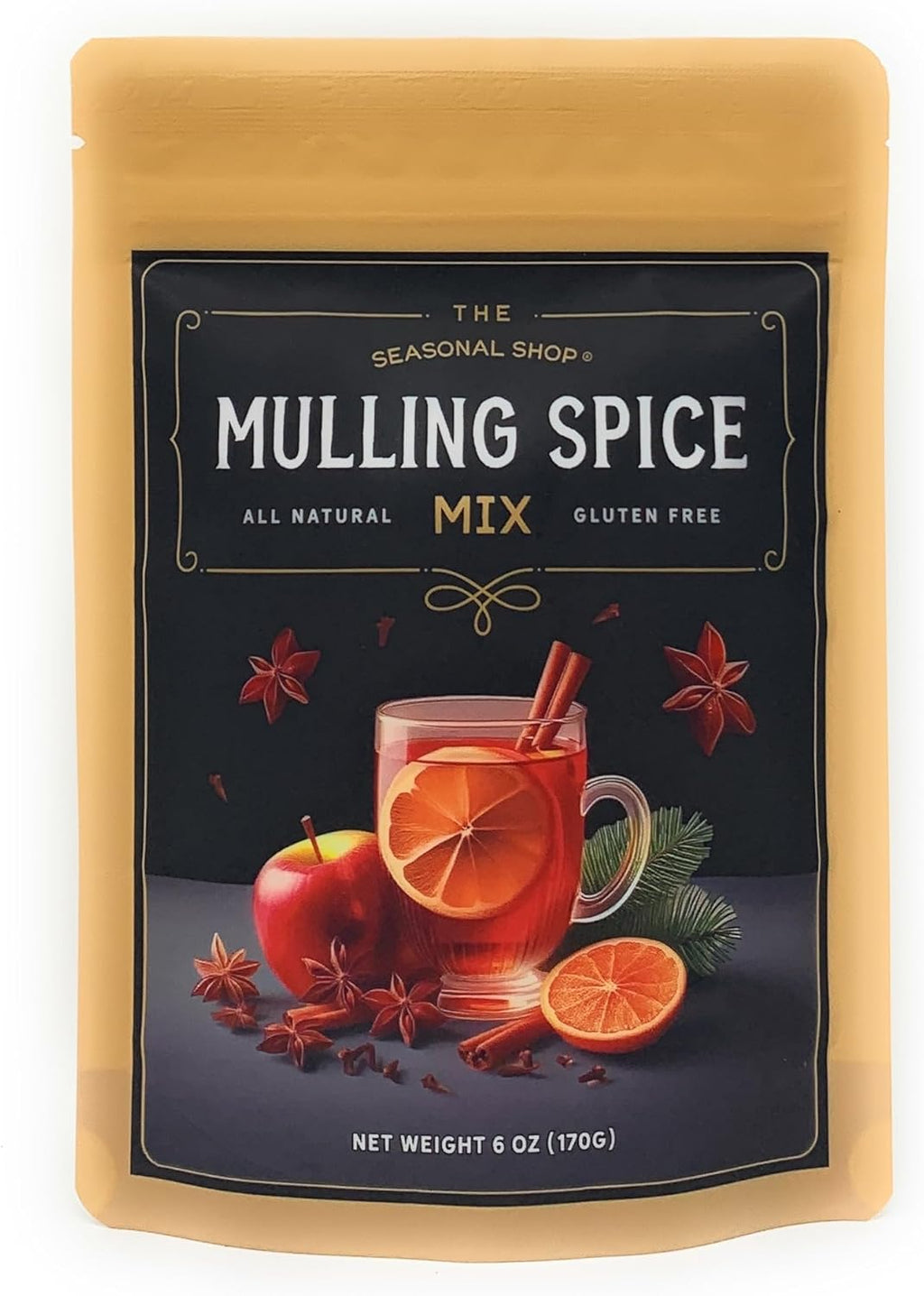 Mulling Spices for Apple Cider Bliss and Spiced Cider Mix Perfection by The Seasonal Shop, now in our Resealable Gusseted Pouch for Easy Measuring and Storage. For use in Cider, Wine, Baking and more! (6 oz., 1)