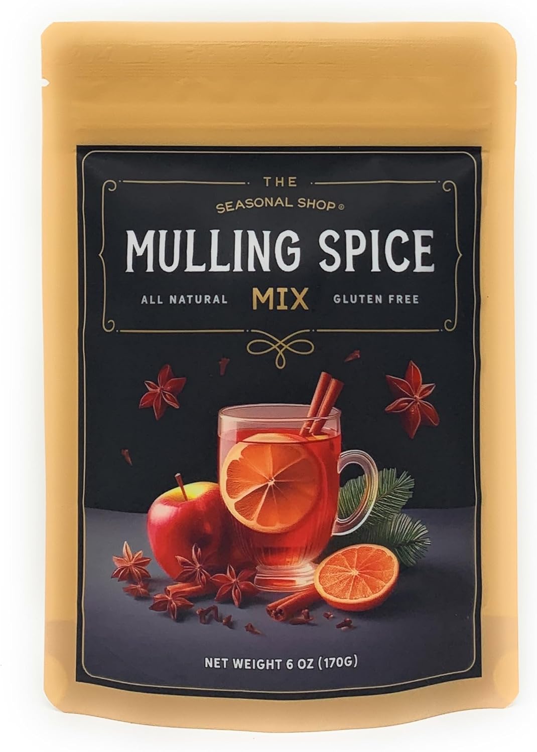 Mulling Spices for Apple Cider Bliss and Spiced Cider Mix Perfection by The Seasonal Shop, now in our Resealable Gusseted Pouch for Easy Measuring and Storage. For use in Cider, Wine, Baking and more! (6 oz., 1)