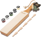 Bacher Premium Leather Strop for Knife Sharpening with Polishing Compound - Double Sided Stropping Leather – Stropping Kit: Knife Strop and Stropping Compound for Wood Carving and Woodworking