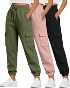Neer 3 Pack Women's Cargo Sweatpants Joggers Pants Causal Gym Athletic Workout High Waist Bottom Y2k Fall Outfits with Pocket