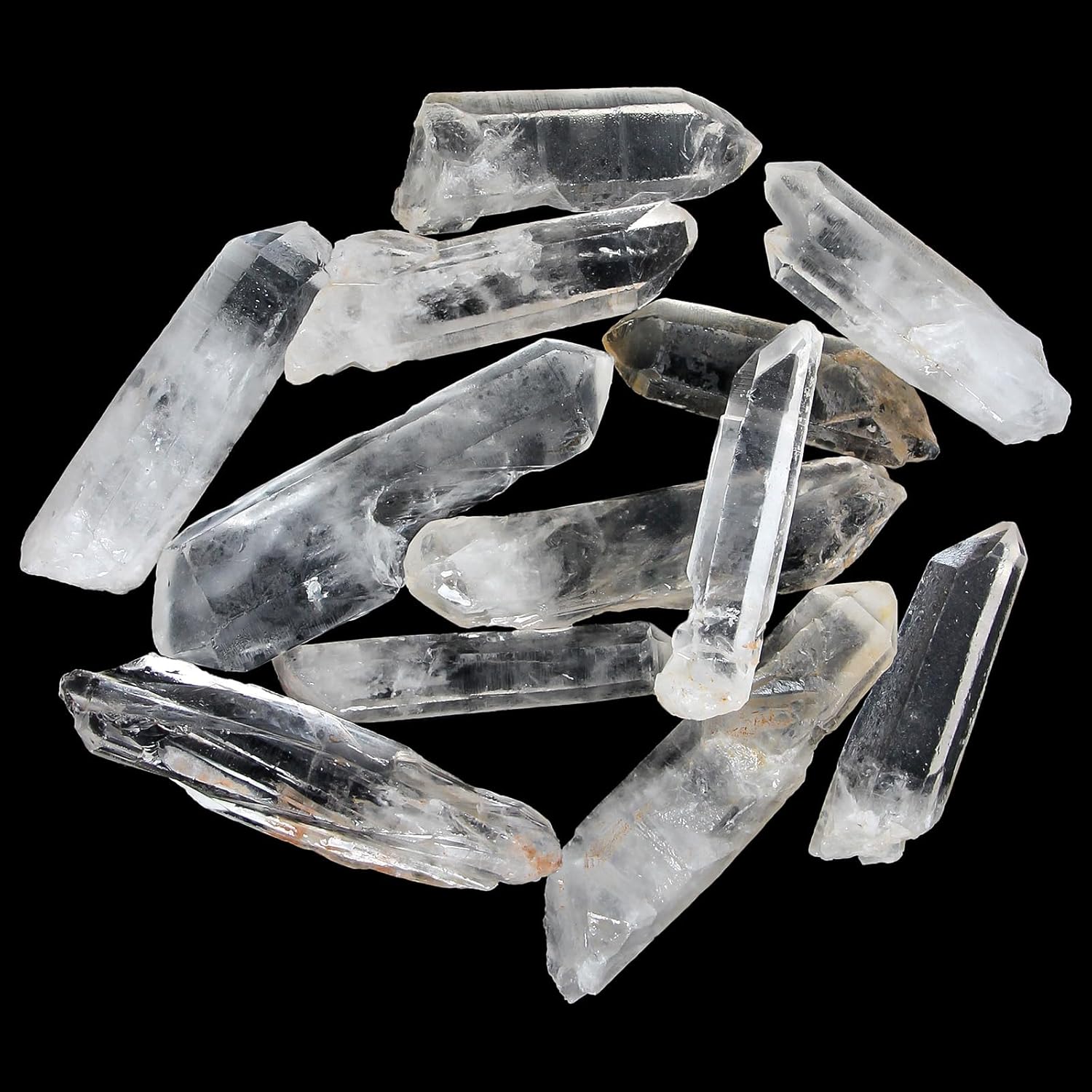 1.1lb Large Raw Clear Quartz Points, Bulk Natural Clear Quartz Crystals - Rough High Energy Quartz Crystal for Cabbing, Decoration, Polishing, Wire Wrapping, Wicca & Reiki Crystal Healing