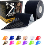 SOON GO Kinesiology Tape 1/2/5 Rolls, 2 Inch High Elasticity Sports Tape Therapeutic Pain Relief–Physio Tape for Muscle Recovery & Joint Support, Waterproof & Hypoallergenic & Breathable–Black