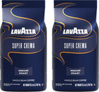 Lavazza Super Crema Espresso medium roast Whole Bean Coffee, 2.2-pound Bag 2-pack