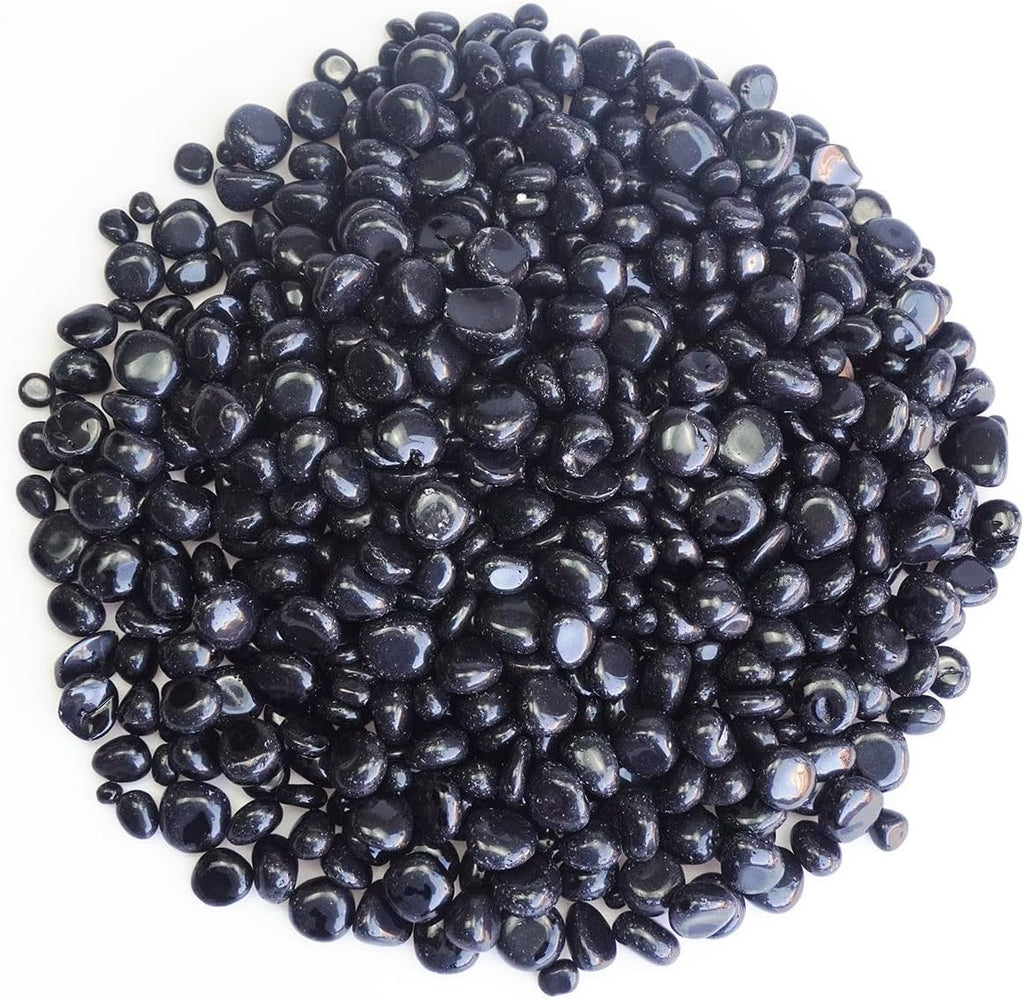 3 Pounds Black Obsidian Polished Stones - Natural Tumbled Gemstones for Vase Filler, Protection, and Jewelry Making