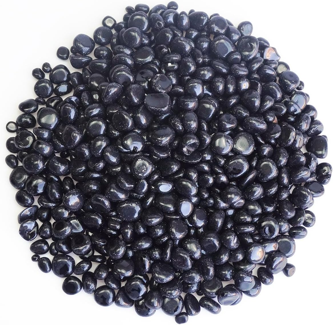 3 Pounds Black Obsidian Polished Stones - Natural Tumbled Gemstones for Vase Filler, Protection, and Jewelry Making