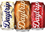 Daytrip Organic Prebiotic Soda – Low Sugar Sparkling Drink for Gut Health & Digestion, Plant-Based Fiber Beverage, Variety Pack, 12 Cans – with Caffeine