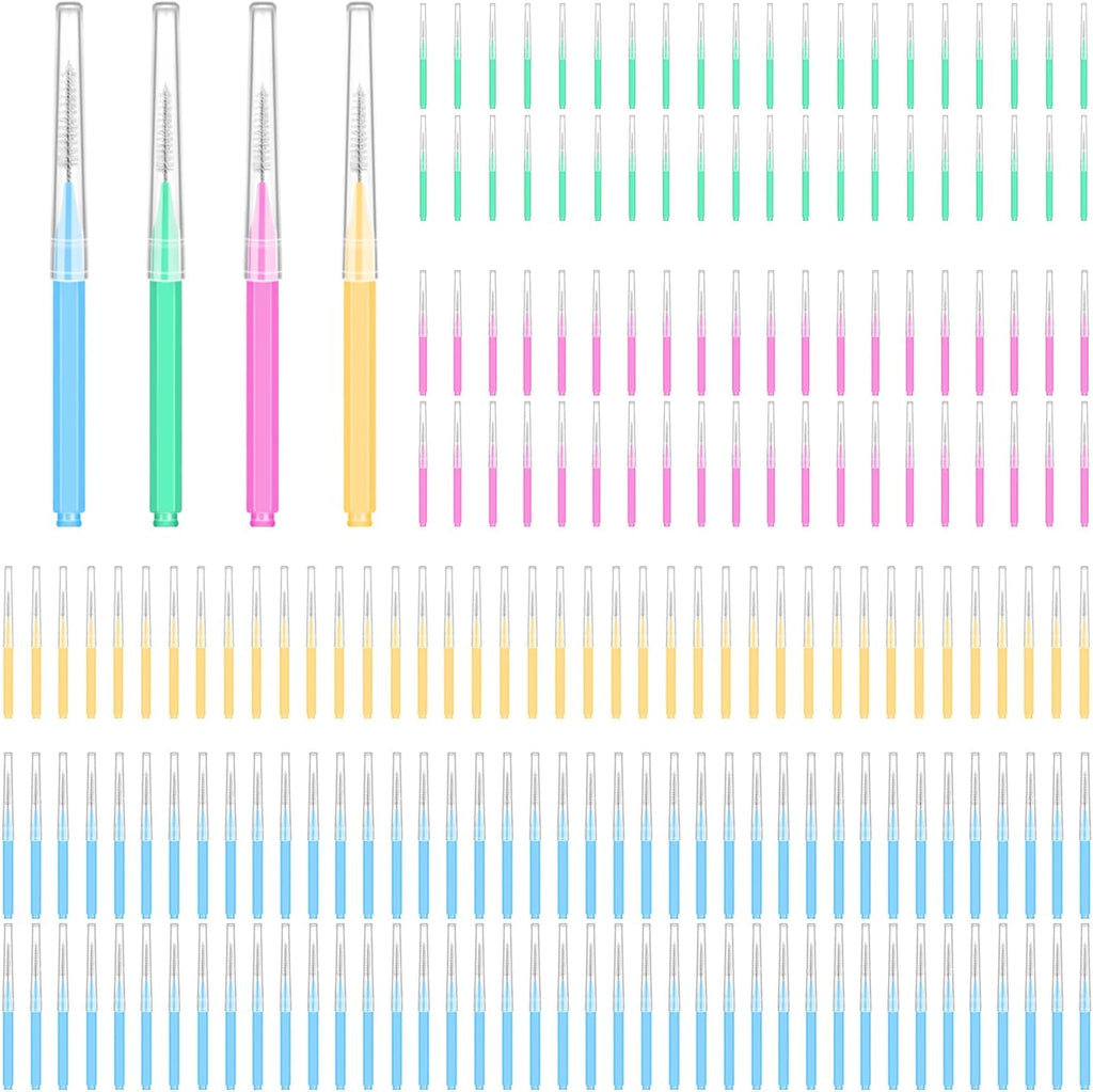 200 Count Interdental Brushes Between Teeth for Braces, Orthodontic Flossers Brush Cleaner, Dental Teeth Braces Cleaning Tools Kit