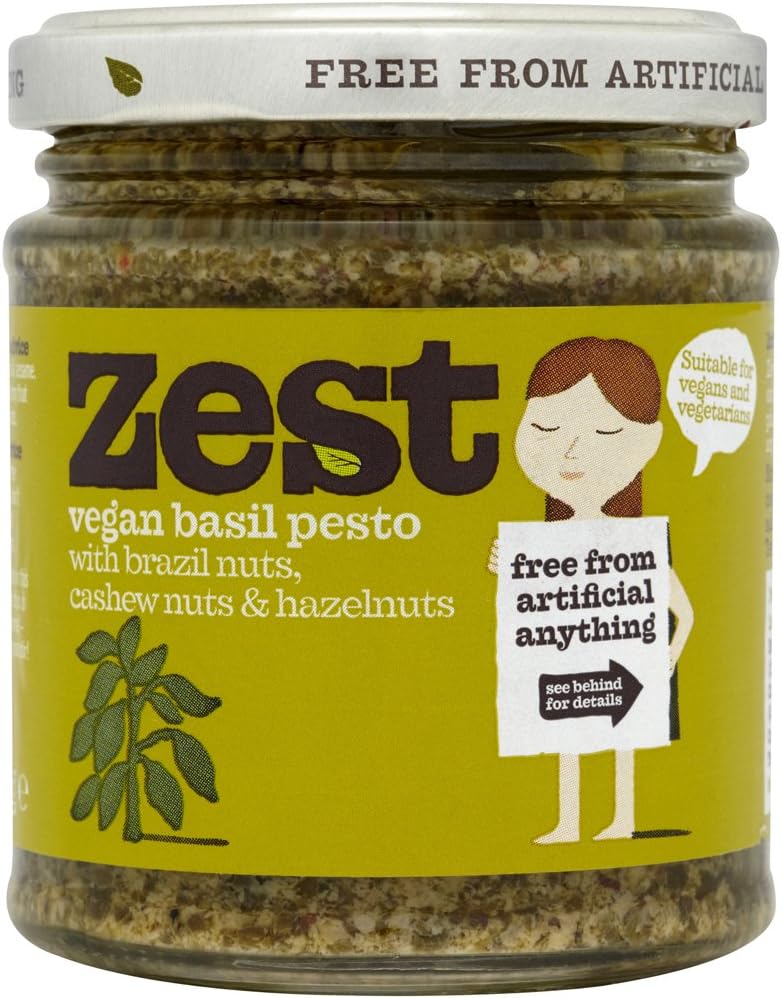 Zest Foods Basil Pesto Suitable For Vegans 165g (Pack of 3)