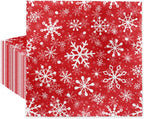 PAW - Winter Luncheon Napkins 6,5'' x 6,5'', Red Disposable Paper Napkins with Snowflakes, Lunch Napkins for Winter Birthdays, Christmas Parties, New Years, Decoupage, 50 Count