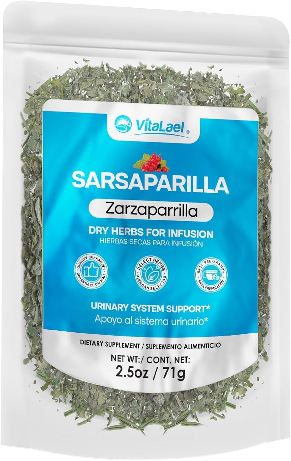 VitaLael Sarsaparilla Root Tea (Smilax) – Traditional Herbal Infusion for Daily Wellness – 2.5 oz (71g)