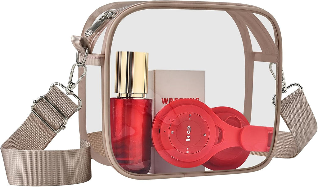 Clear Bag for Stadium Events, Transparent Messenger Bag Stadium Approved Crossbody Bag for Women & Men