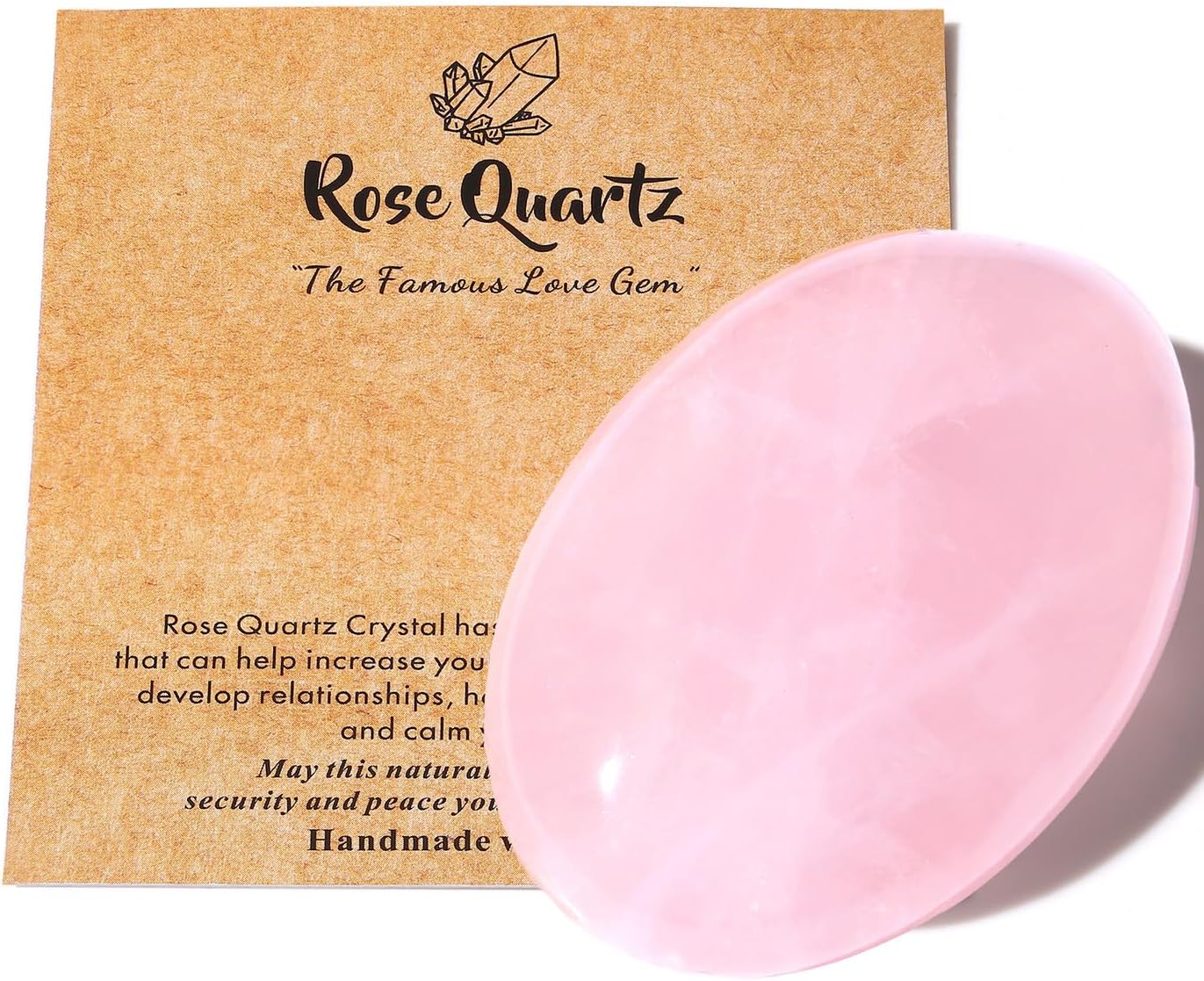 MAIBAOTA 2.4" Large Rose Quartz Crystals Stone Polished Palm Stone Healing Crystals 0.7" Thick Natural Reiki Gemstone Worry Stone Energy Balancing Anxiety Stress Relief Meditation 1 Pc