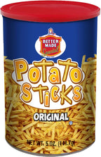Better Made Potato Sticks 5oz Canister - Shoestring Potato Sticks - Gluten Free - Crunchy, Crispy Snack from Fresh Potatoes - Resealable Lid (Original, Single Can)