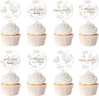 36Pcs A Little Piece of Heaven Cupcake Toppers Clouds Baby Shower Decorations Clouds Moons Stars Welcome Baby Cake Decorations for Boys Girls Baby Shower Supplies