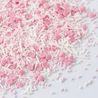 Dye Free Sprinkles No Artificial Dyes Natural Pink Confetti Jimmies Sprinkles for Cake Decorations Baby Shower, Cookies, Fondant Cake, Dessert Toppings, 4.2oz