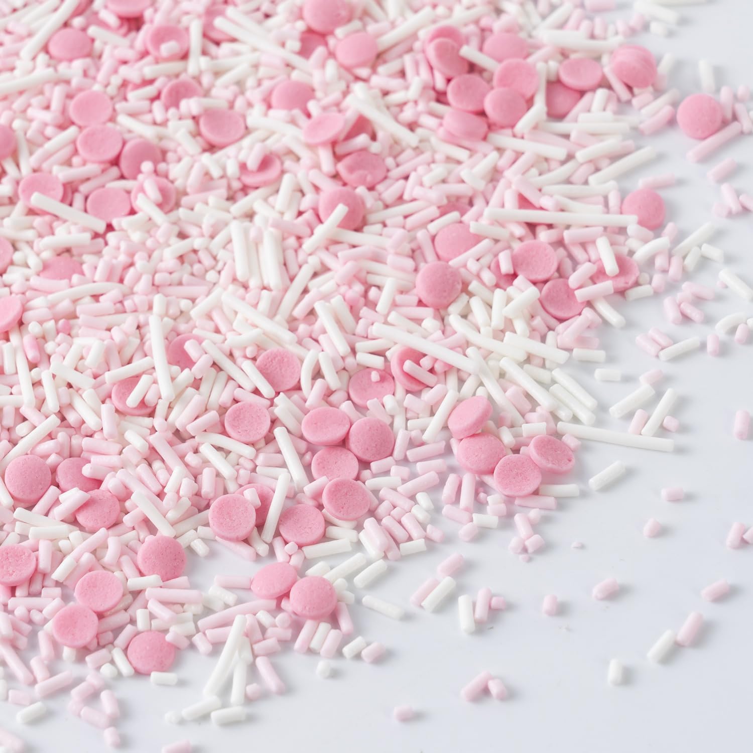 Dye Free Sprinkles No Artificial Dyes Natural Pink Confetti Jimmies Sprinkles for Cake Decorations Baby Shower, Cookies, Fondant Cake, Dessert Toppings, 4.2oz